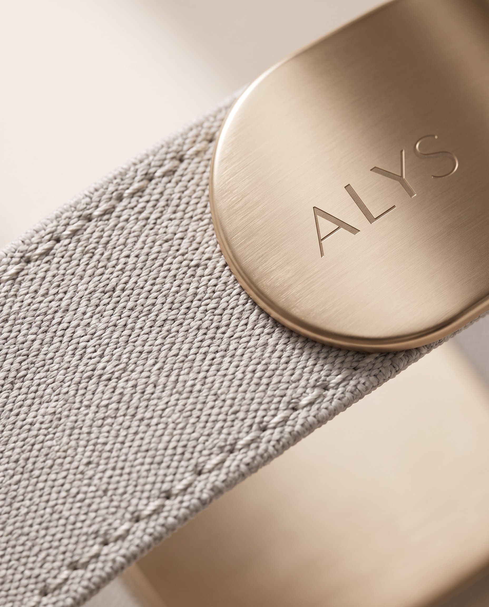 Macro of ALYS CORE fabric texture and stitching